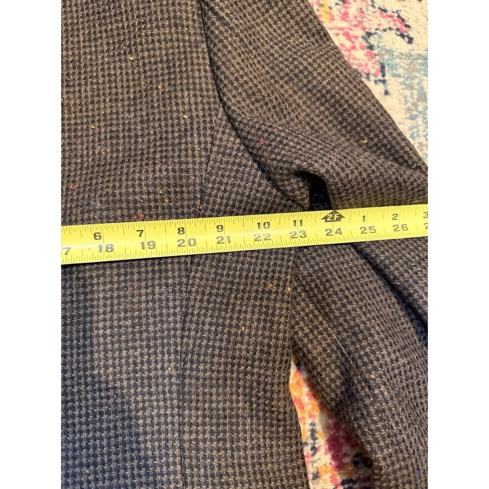 English Manor Men's Tweed Sport Coat Blazer Two Button Brown Wool Size 46L - Picture 12 of 16